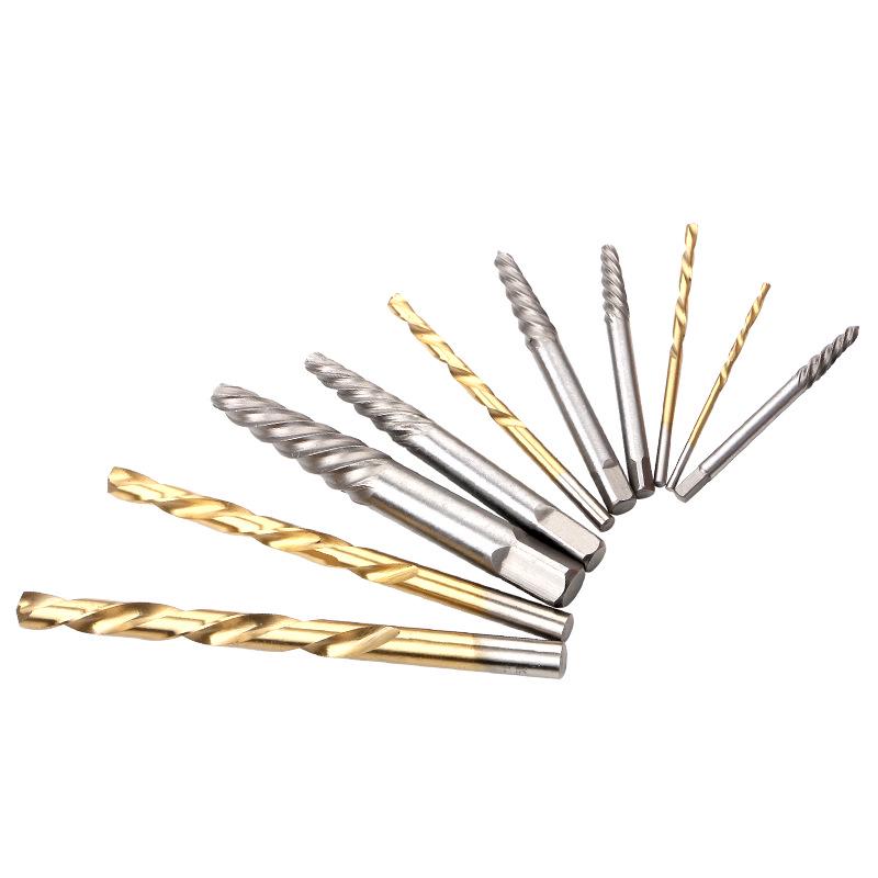 10-Piece Screw Extractor Set with Iron Box for Bolt Removal