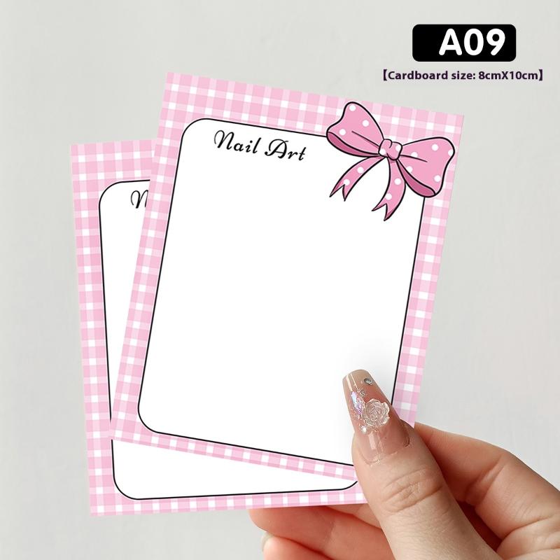 20 Folhas Unhas Postiças Pressionáveis Fundo Cartão Borboleta Adereço para Foto Feito à Mão Dicas de Arte para Unhas Postiças Exibição Cartão de Apresentação Ferramentas de Manicure