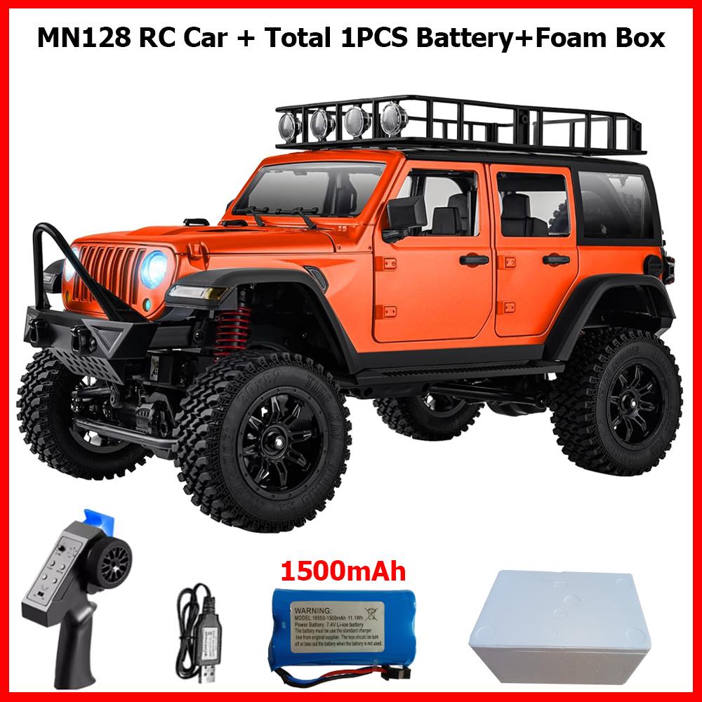 MN128 1/12 RC Car 4WD MN Model RTR 2.4G Remote Control Car Off-Road Climbing Vehicle LED Light 35min Working RC Toy As Kids Gift