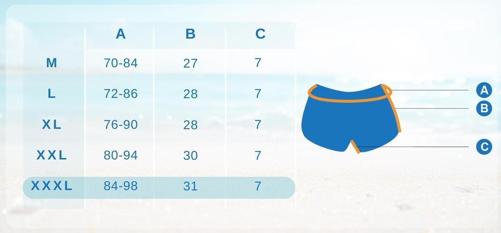 Men's Swimming Shorts, Swimming Trunks, Swimming Pool Shorts, Beach Shorts, Blue Men's Swimming Shorts, Blue XXXL