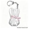 3D Printed Rabbit Bottle Opener Keychain Rhinestone Bow Cute Bunny Charm Bag Pendant for Girls Daily Carry Gifts