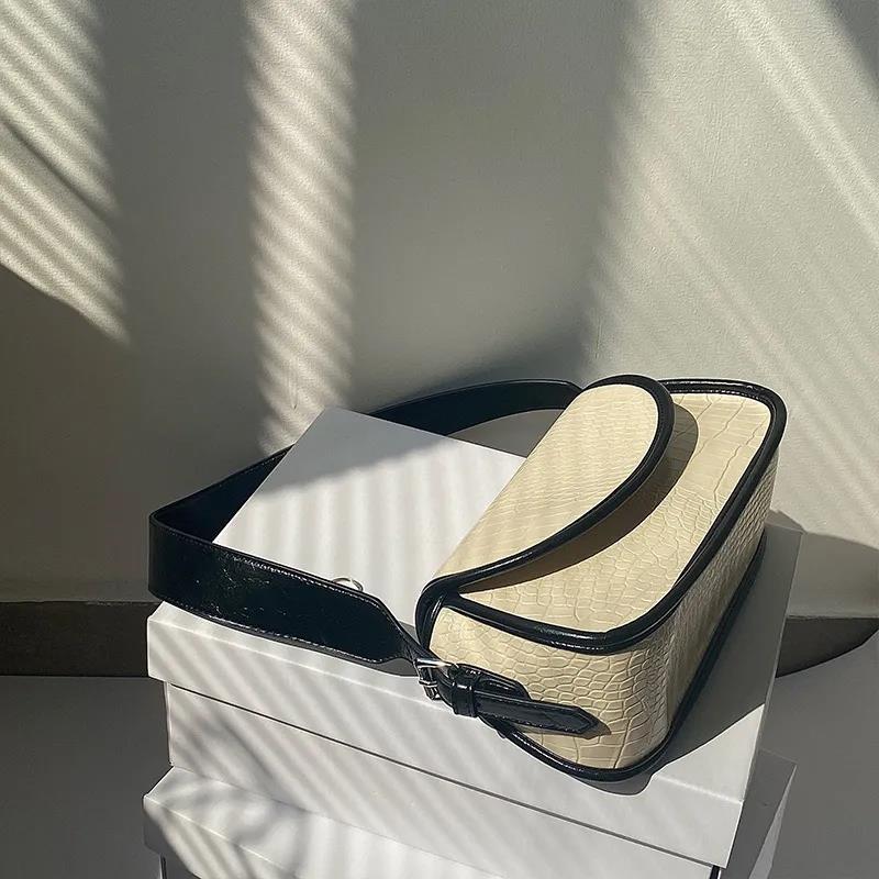 

Женская сумка для покупок высокого качества, брендовые повседневные сумки, винтажные сумки на плечо, женская сумка в полоску из кожи аллигатора, подходящая по цвету сумка-цепочка