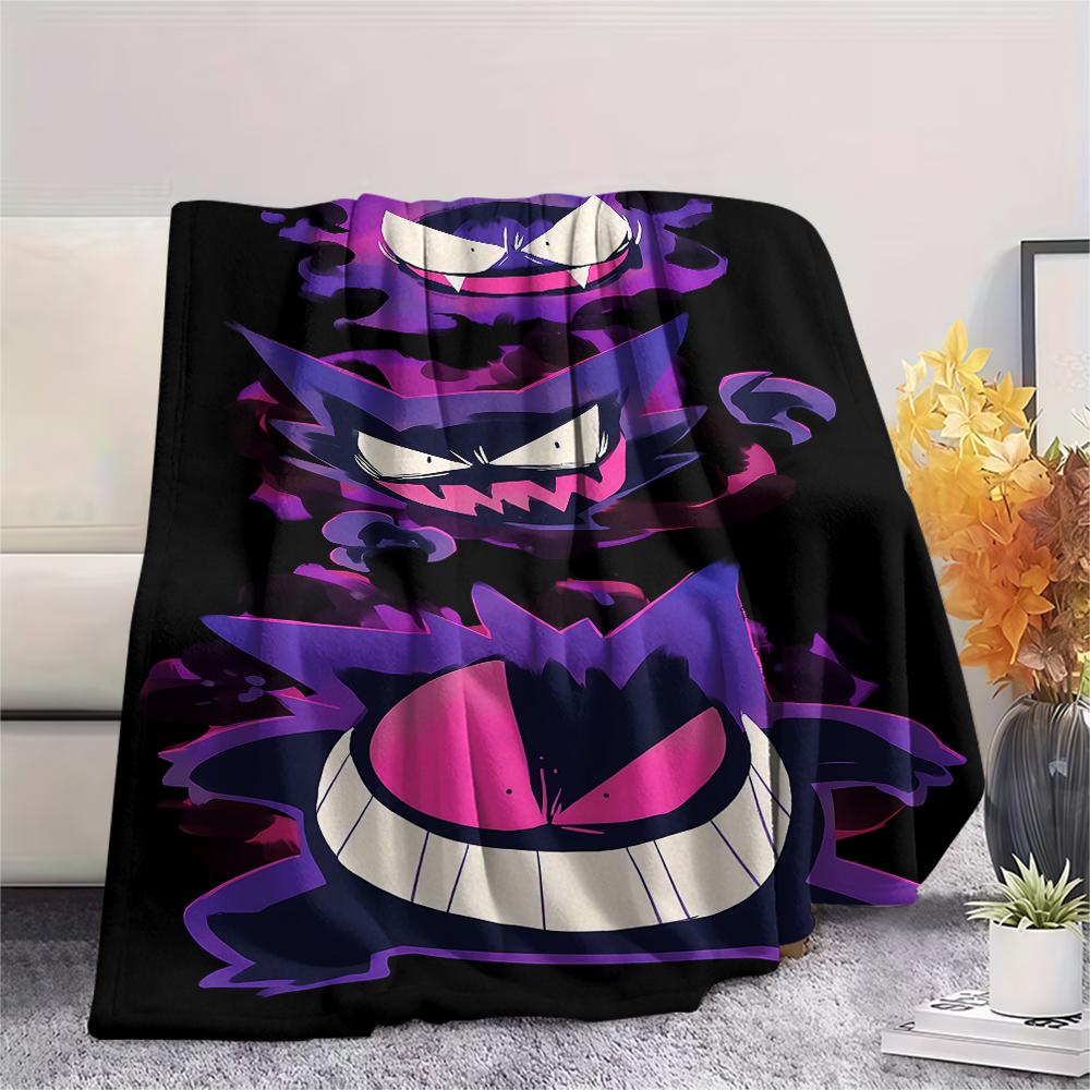 Gengar Print Flannel Blanket,High quality Comfortable for All Seasons,Home Decor,Warmth and Comfort,Perfect for Christmas Gifts