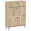 Shoe Cabinet BREDA 78 X 24 X 103 Cm Engineered Wood Sonoma Oak