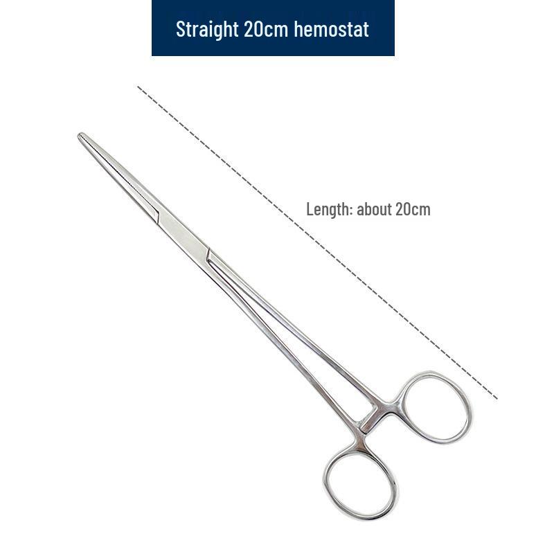 Stainless Steel Hemostatic Forceps Tweezers with Straight/Curved Tips & Needle Holder for Pet and Fishing Hook Removal