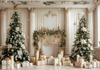 Winterfenster Weihnachten Kulisse Kamin Weihnachtsbaum Geschenke Teddybär Navidad Party Dekoration Kinder Porträt Fotografie Hintergrund