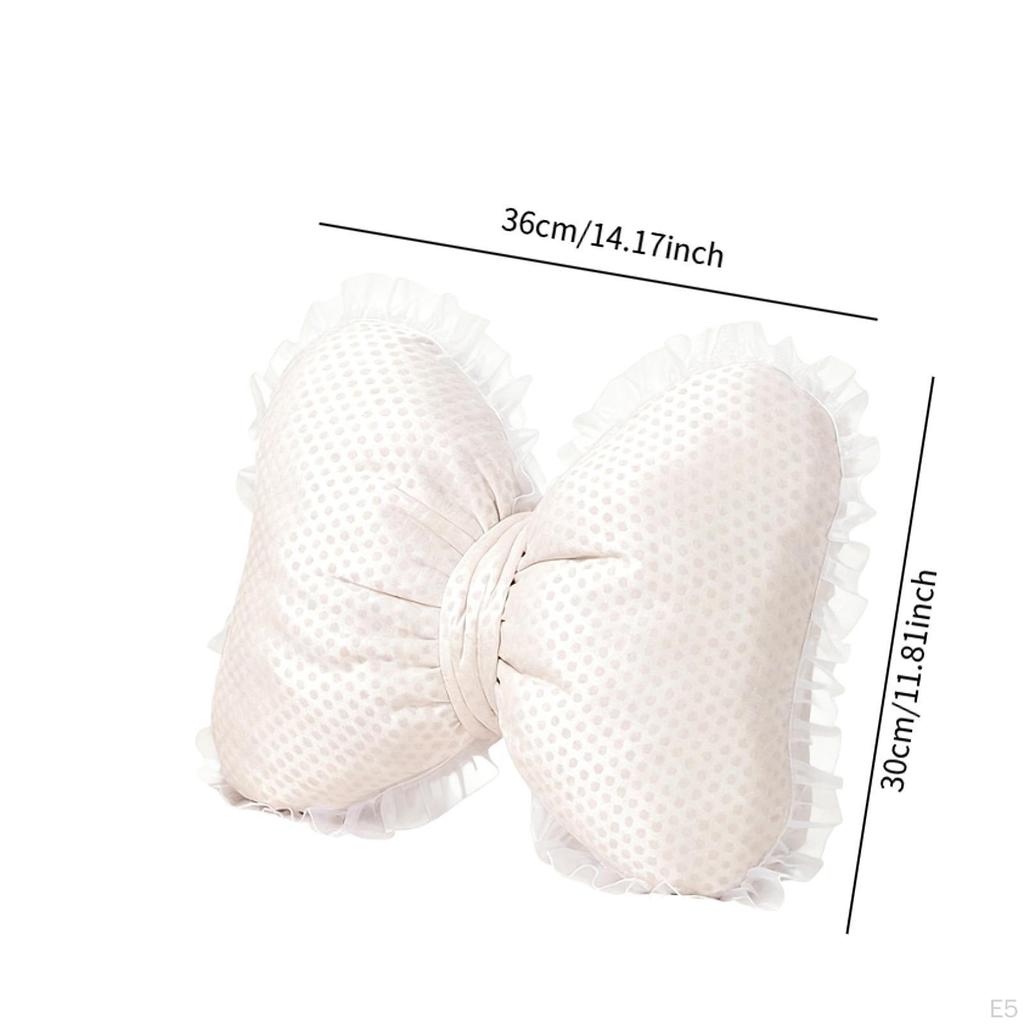 Bowknot Pillow Back Cushion Crafts Ornament Wedding Gift Sofa Throw Comfortable for Office