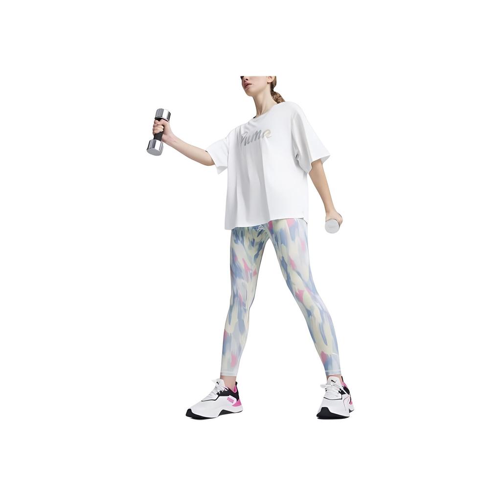 Puma Boyfriend Loose Fit Round Neck Short Sleeve T-Shirt Women tops White 525434-02