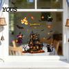 Static Cling Halloween Set Glass Sticker, Window Clings, Reusable Electrostatic Decals, Haunted Decoration House Stickers for Doors Windows,