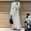 Korean Version Knitted Suit Women's Autumn and Winter Lazy Wind Knitted Cardigan Neck Vest Skirt Three-piece Set