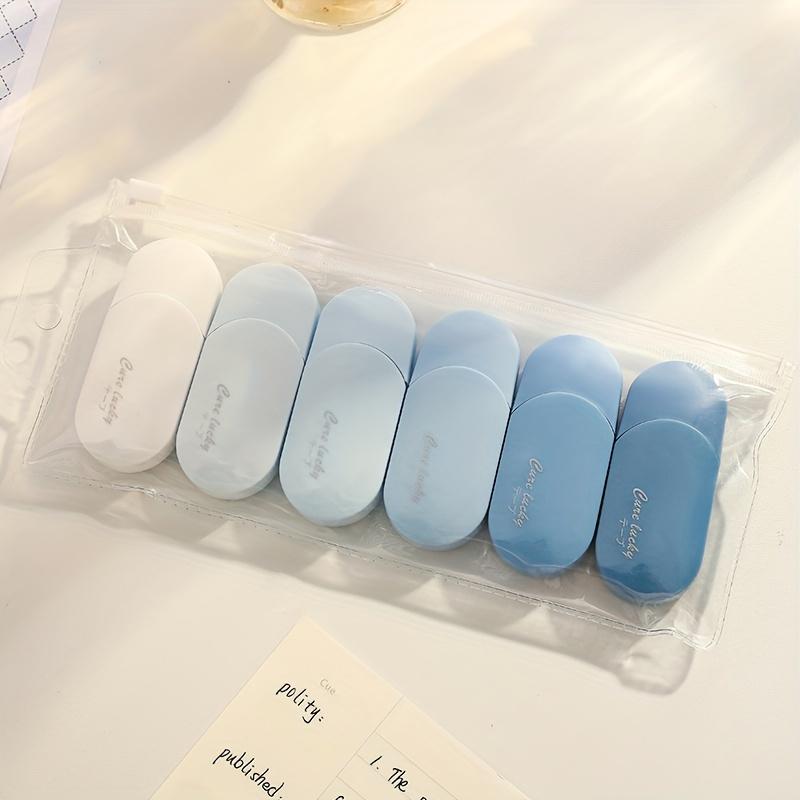 

6 шт. корректирующая лента с нежным стилем, высокая красота, корректирующая лента для девочек с бесшумной и простой милой Интернет-красной волшебной газовой коррекционной лентой Gradient Blue 6pcs