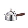 304 Stainless Steel Tea Kettle Side Wooden Handle Flat Bottom Boiling Water Kettle Chinese Retro Teapot Induction Cooker