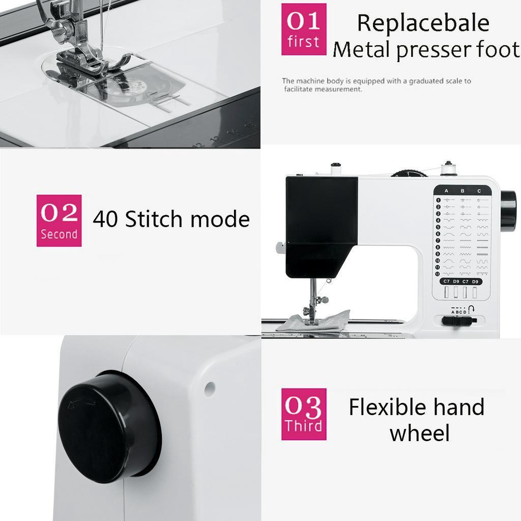 2W 7 Portable Mini Electric Thread Sewing Machine Household Desktop Battery Power