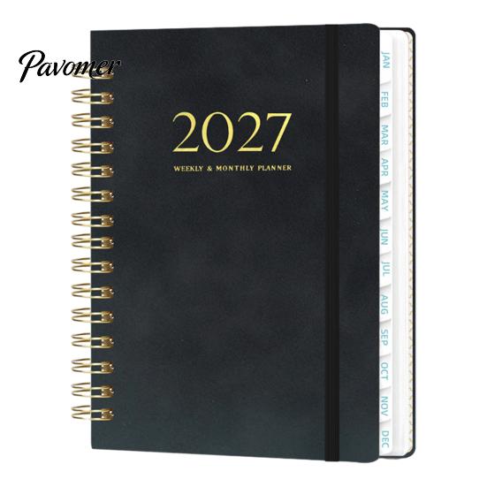 Agenda Appuntamenti A5 2027 Planner Settimanale Spiralato, Calendario Settimanale 365 Giorni con Organizer Copertina Rigida Elastico, 140 Pagine Carta Spessa