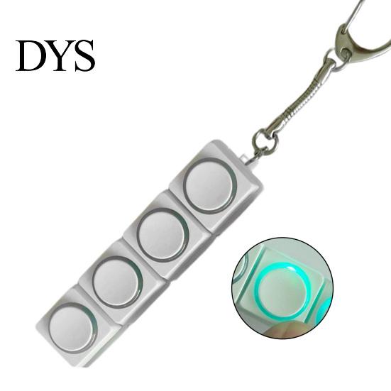 Decompression Button Toy Fidget Keyboard 1/2/3/4/5/6/9-Keys Stress Relief Finger Clicker Keychain with LED Light Portable Sensory Mechanical
