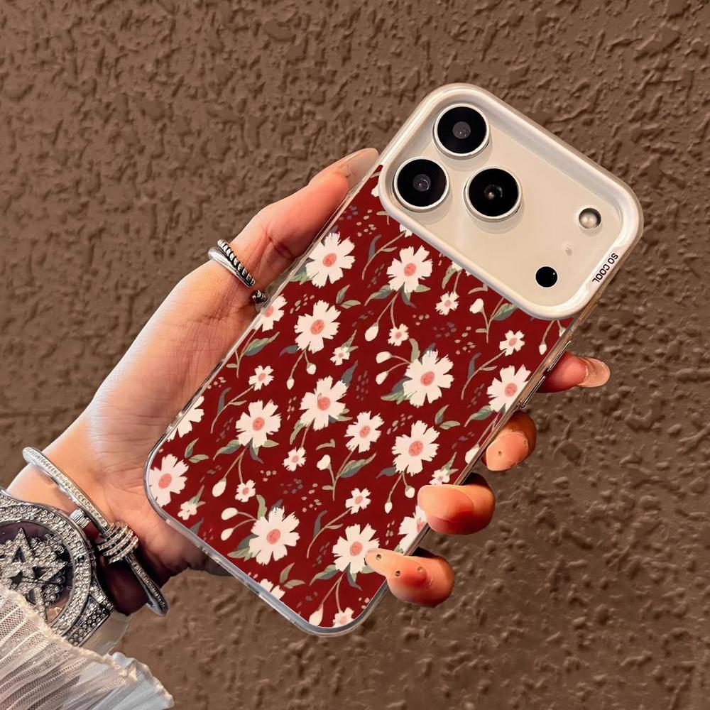 

Чехол для телефона с цветами Чехол для iPhone17 16 15 14 13 12 11 Pro/ Max/Plus ударопрочная задняя крышка защита от отпечатков пальцев iPhone 17