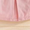 New Girls' Puff Short Sleeve Top with Heart Bow Short Skirt Set Fashion Set