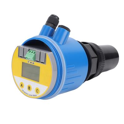 Ultraschall-Füllstandsmesser LCD Digital Flüssigwasser-Sensor DC24V LED-Anzeige 4 20mA Analoger Ausgang 666RP Blau 0 10M