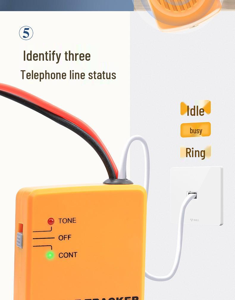 RJ11 Line Tracer & Short Circuit Tester with Alligator Clips