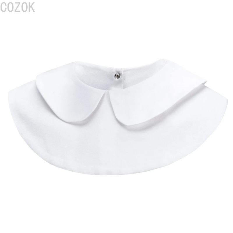 White Fake Collar Shirt Women Blouse Peter Pan Detachable Lapel Fake Collar for Women Clothes Accessories False Collar Woman Tie