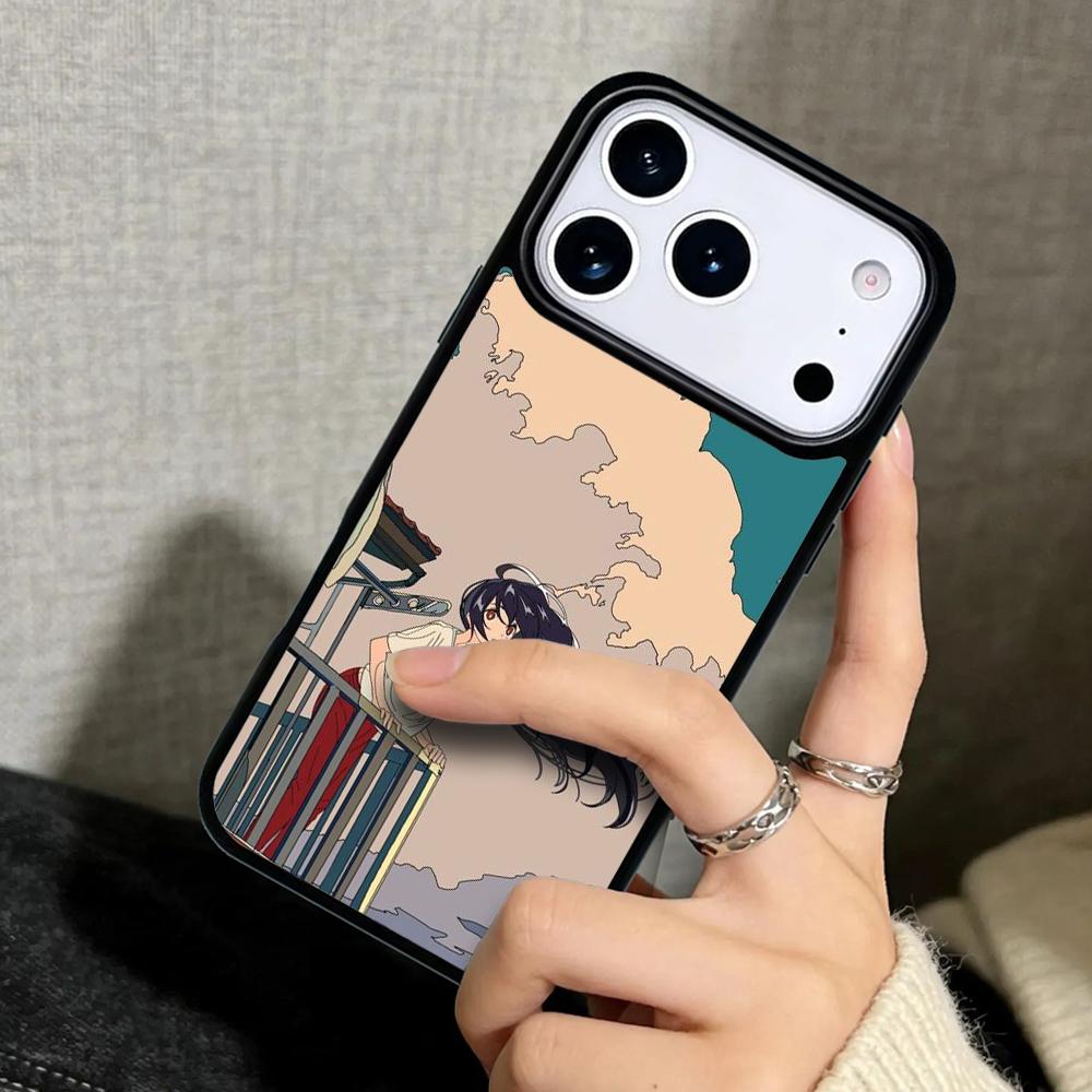Capa Case for iPhone 17 Air 16 Pro Max 15 Plus 11 13 Mini 14 12 Back Phone Cover Japanese Style Anime Girl