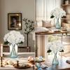 1pcs Fake White Flowers Artificial Silk Hydrangea Flowers Bouquets Faux Hydrangea Stems for Home Table Centerpieces Wedding Party Decoration (White)