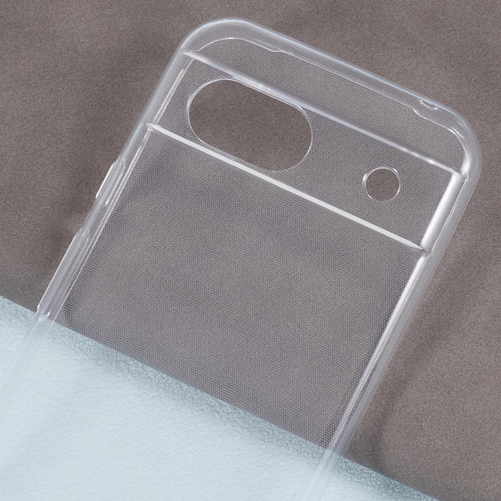 For Google Pixel 8a Clear Case Glossy Soft TPU Phone Protective Cover Watermark-Free