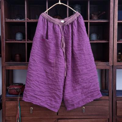 Damskie Vintage Spodnie Szerokie Nogawki Kieszenie Patchwork Jednolity Kolor Spodnie Jesień Elastyczna Talia Luźne Spodnie