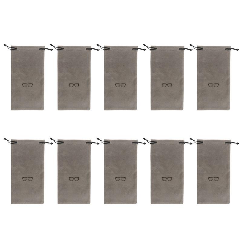 10 Pcs Soft Cloth Glasses Bag Colorful Eyewear Storage Pouch Drawstring Drawstring Bag Trendy Portable Eyewear Case