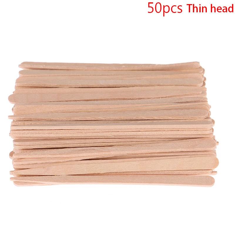 50-200 Stück Holz Körperhaarentfernung Stäbchen Wachs Wachsen Einwegstäbchen Schönheits-Toilettenartikel-Sets Holz Zungenspatel