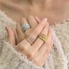 Huitan Sparkling Leaf Design Ring Female Bright Zirconia Finger Jewelry for Daily Party Stylish 3 Colors Available Accessories