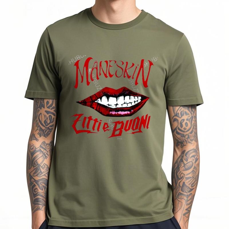 Mens Hiphop Tshirt Summer Popular Maneskin Italian Singer Harajuku Men Unique Streetwear Print Casual Brand Tshirt Allmatch