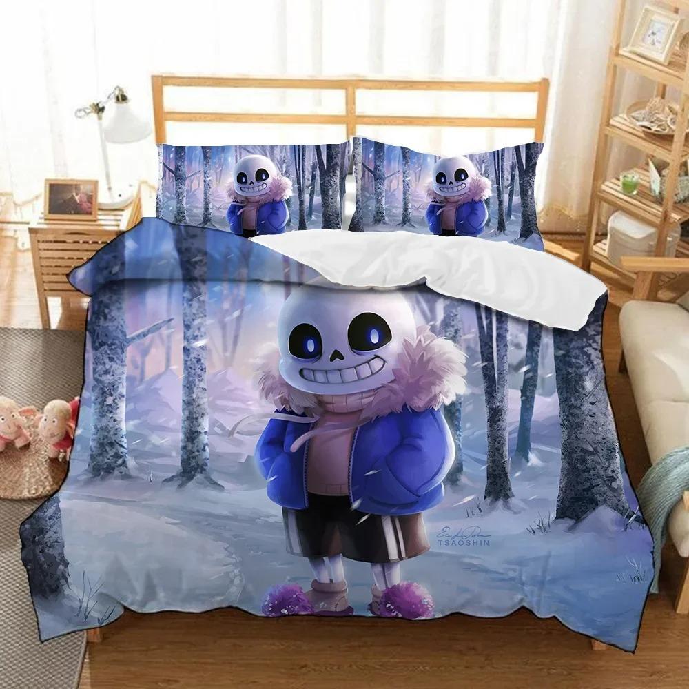 Game Undertale Sans  3D Printed Duvet Case Pillowcase Bedding Set Twin Full Queen King Size For Kids Bedroom