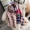 New Houndstooth Print Scarf For Women Warmer Winter Cashmere Pashmina Scarves Shawls Female Thick Blanket Wraps Foulard