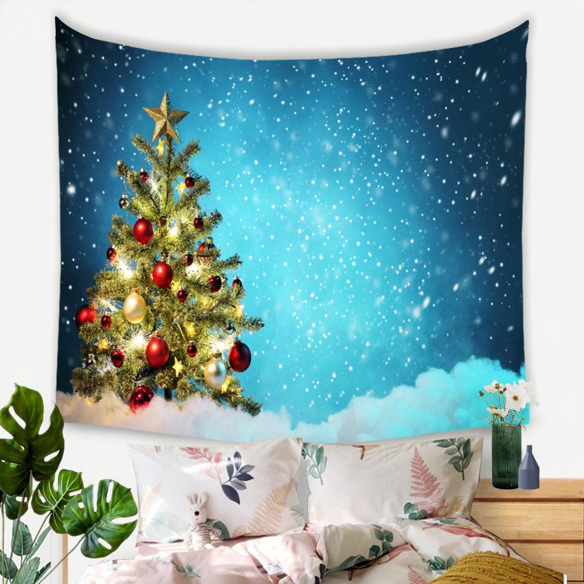 Christmas Tree Tapestry Full of Colorful Balls, Bedroom and Living Room Background Hanging Cloth