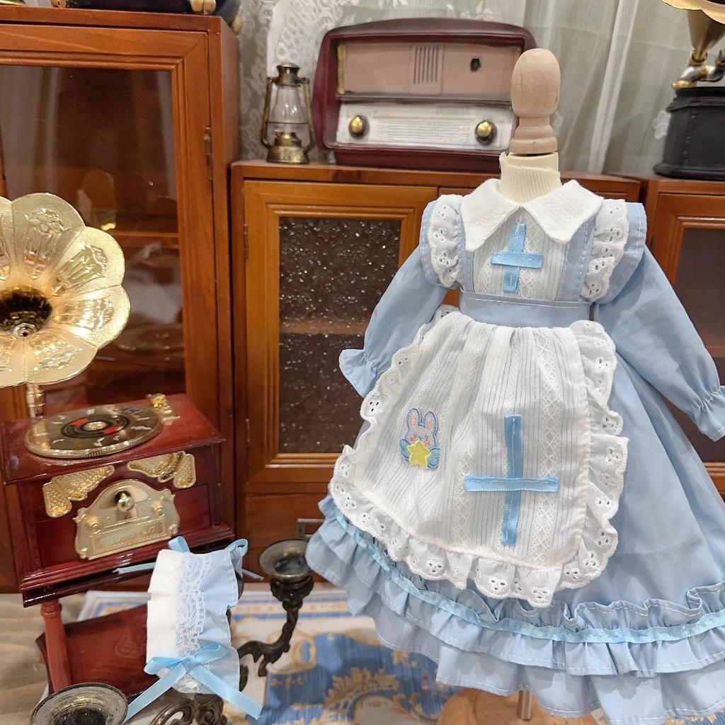 HAMRETHYPPZ 14 16 13 BJD Poupée Articulée Robe Costume de Poupée Vêtements de Servante Robe de Poupée Articulée Robe de Poupée à Habiller Robe de Princesse, Bleu Clair