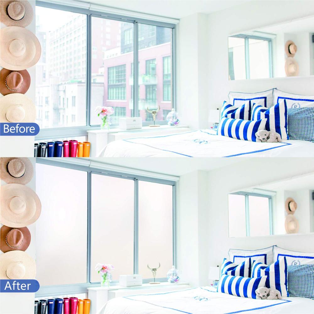 Matte White Frosted Window Film Static Cling Vinyl Self-Adhesive Drop-Shipping Home Decoration Pricacy Protection Glass Sticker