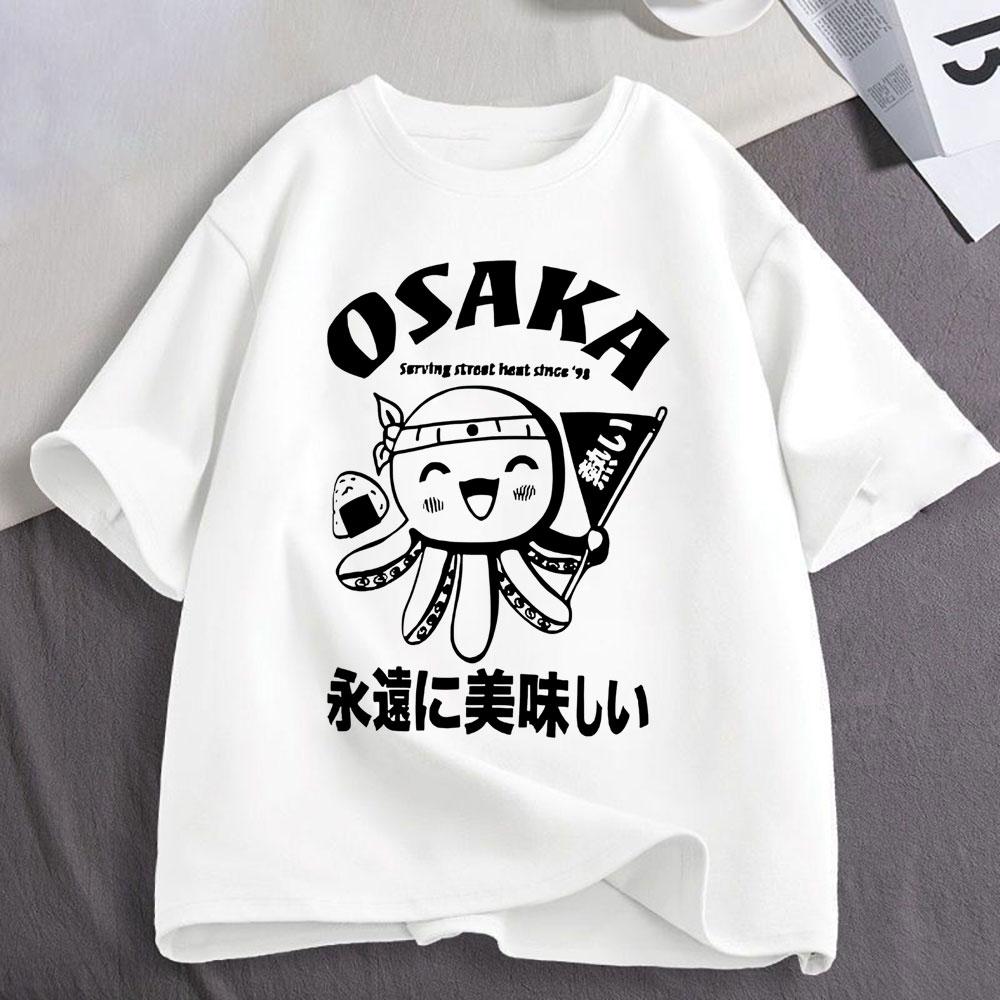 Japanese Osaka Dotonbori Drunken Octopus Funny Meme T Shirts Unisexs Unisex Clothing Cotton Casual Oversized Short Sleeve Tshirts