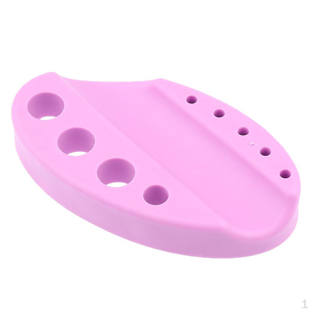 

Permanent Makeup Pigment Ink Cup Caps Pen Holder Organizer Rack - Purple