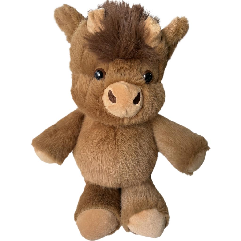 Highland Cow Plush Toy Soft Stuffed Animal with Fluffy Fur and Horns for Kids and Adults Cuddly Plushie for Home Office Decor Gift