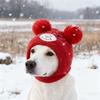 Soft Knitted Dog Ear Scarf Cute Bear Ears Non-Slip Snug Fit Dog Headgear Cotton Knitted Velvet Material Knitted Rabbit Ears