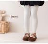 Korean Style Girls' Fleece-Lined Leggings: Thick, Warm Nine-Point Pants with Brushed Cotton Pantyhose for Autumn and Winter