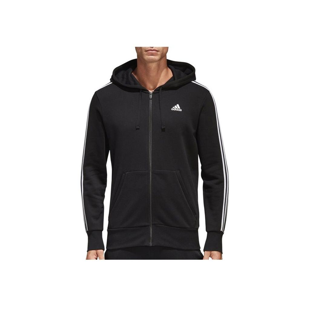 adidas Klassische Sport-Kapuzenjacke mit drei Streifen für Herren Oberbekleidung Schwarz S98786