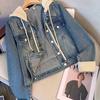 Women's Hooded Denim Jacket Spring Style Casual Loose Hooded Short Jacket Fashionable