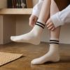 Spring and Autumn Mid-calf Cotton Socks for Women, Anti-odor Double-needle Pile Socks, Long Stockings for Warmth In Autumn and Winter