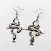 New Aesthetic Goth Cross Bloody Snake Dripping Oil Earrings Girl Retro Drop Earrings Cute Small Objects Earrings Jewelry Bijoux