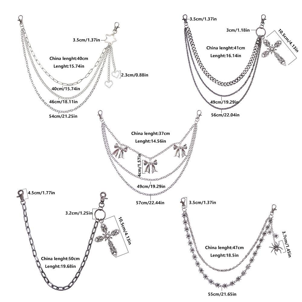 Corrente Decorativa de Calças de Metal Punk Rock Chaveiro Corrente Joia Corrente de Cintura para Jeans Mulheres Homens