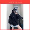 Retro Vintage Hoodie For Women With Embroidered Letter Design Made Of Polyester For Casual Winter Wear