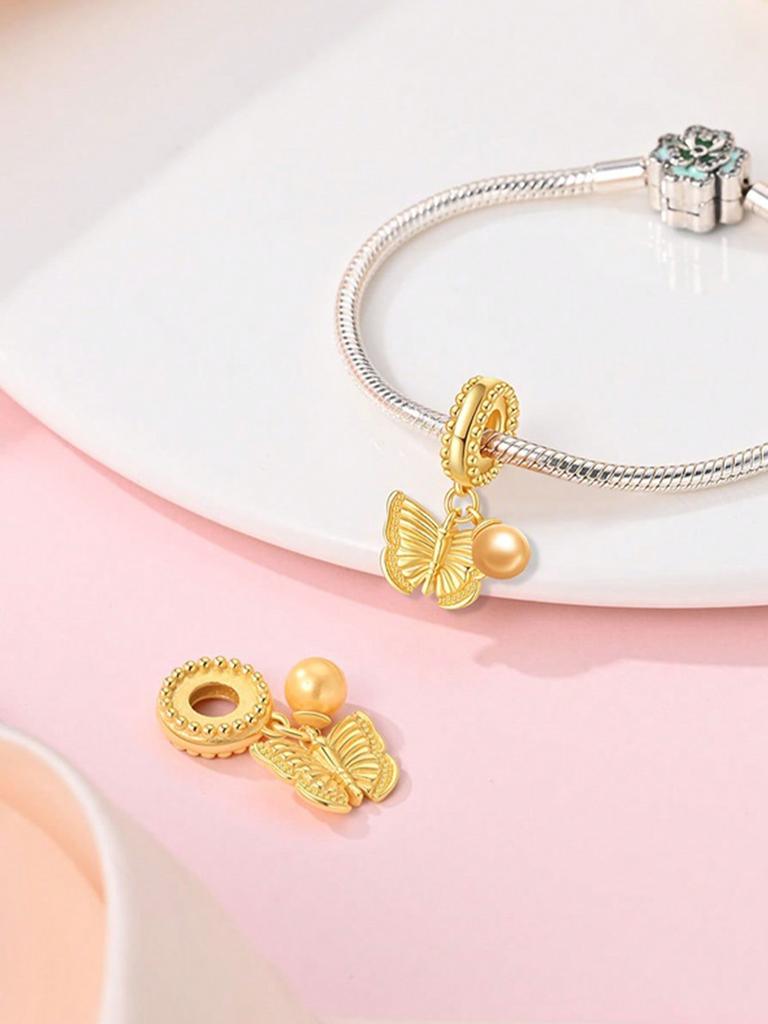 Charm Copper Colors Spring Design Colorful Butterfly Shape Bead For Design Bracelet Diy Beads Stylish Charms Jewellery Making Gift For Women Styfne
