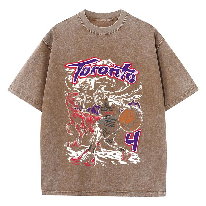 

Женские футболки оверсайз с принтом «Баскетбол Торонто», с коротким рукавом, хлопковые, состаренные топы, винтажная женская одежда 3XL